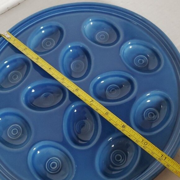 Fiestaware Fiesta CERAMIC Deviled Egg Plater DISH Plate Tray Blue Lapis - Picture 5 of 15